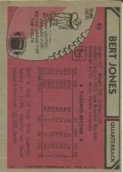 1980 Topps #45 - Bert Jones - Baltimore Colts