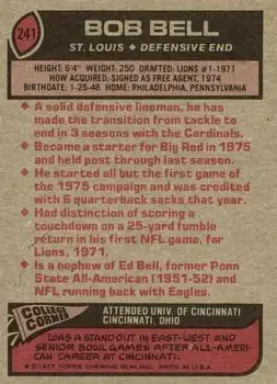 1977 Topps #241 - Bob Bell - St. Louis Cardinals