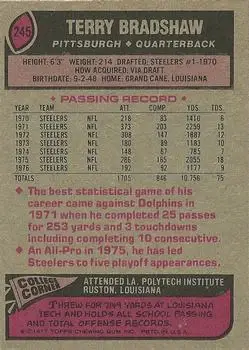 1977 Topps #245 - Terry Bradshaw - Pittsburgh Steelers