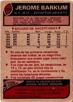 1977 Topps Mexican #254 - Jerome Barkum - New York Jets