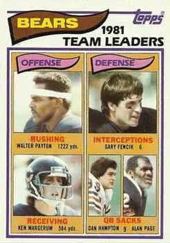 1982 Topps #292 - Card #292 - Chicago Bears