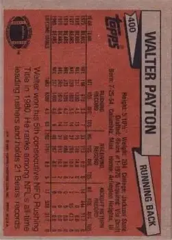 1981 Topps #400 - Walter Payton - Chicago Bears
