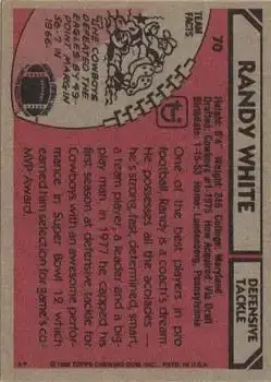 1980 Topps #70 - Randy White - Dallas Cowboys