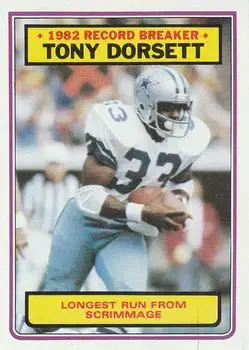 1983 Topps #2 - Tony Dorsett - Dallas Cowboys