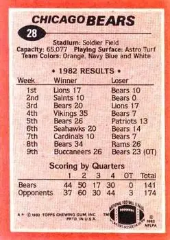 1983 Topps #28 - Walter Payton - Chicago Bears