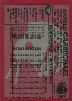 1983 Topps #137 - Harold Carmichael - Philadelphia Eagles