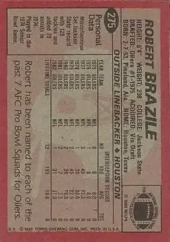 1983 Topps #275 - Robert Brazile - Houston Oilers