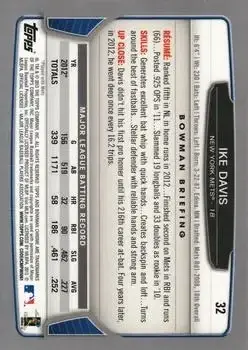 2013 Bowman Chrome #32 - Ike Davis - New York Mets - Back
