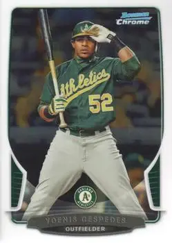 2013 Bowman Chrome #34 - Yoenis Cespedes - Oakland Athletics - Front