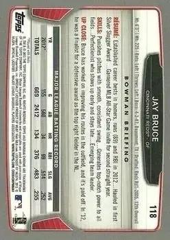 2013 Bowman Chrome #118 - Jay Bruce - Cincinnati Reds - Back