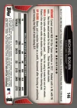 2013 Bowman Chrome #146 - Michael Bourn - Cleveland Indians - Back