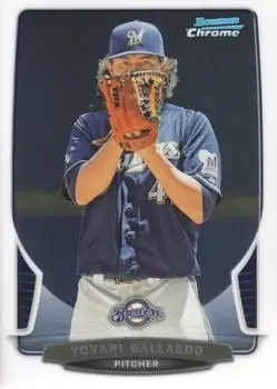 2013 Bowman Chrome #151 - Yovani Gallardo - Milwaukee Brewers - Front