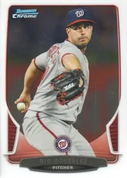 2013 Bowman Chrome #198 - Gio Gonzalez - Washington Nationals - Front