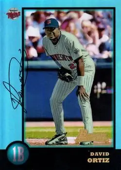 2013 Bowman Chrome - Blue Sapphire Refractor Rookie Reprints #71 - David Ortiz - Minnesota Twins - Front