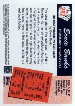 2013 Bowman Chrome - Blue Sapphire Refractor Rookie Reprints #242 - Ernie Banks - Chicago Cubs - Back