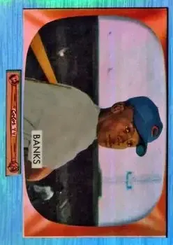2013 Bowman Chrome - Blue Sapphire Refractor Rookie Reprints #242 - Ernie Banks - Chicago Cubs - Front