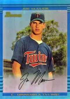 2013 Bowman Chrome - Blue Sapphire Refractor Rookie Reprints #379 - Joe Mauer - Minnesota Twins
