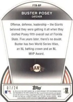 2013 Bowman Chrome - Fit the Bill X-Fractors #FTB-BP - Buster Posey - San Francisco Giants - Back