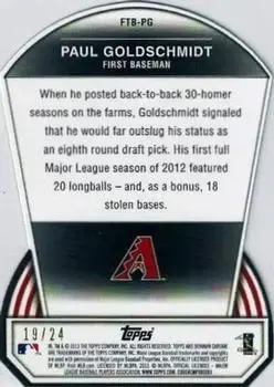2013 Bowman Chrome - Fit the Bill X-Fractors #FTB-PG - Paul Goldschmidt - Arizona Diamondbacks - Back