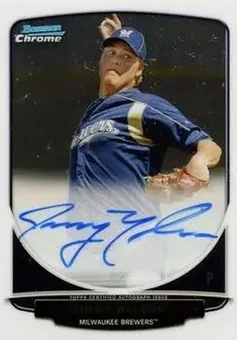 2013 Bowman Chrome - Prospect Autographs #BCA-JN - Jimmy Nelson - Milwaukee Brewers