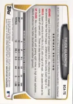 2013 Bowman Chrome - Prospect Autographs #BCA-TG - Tyler Glasnow - Pittsburgh Pirates - Back