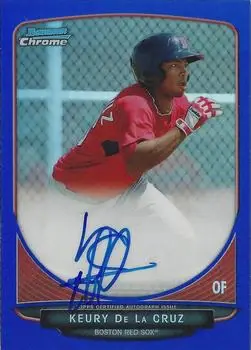 2013 Bowman Chrome - Prospect Autographs Blue Refractor #BCA-KD - Keury de la Cruz - Boston Red Sox - Front