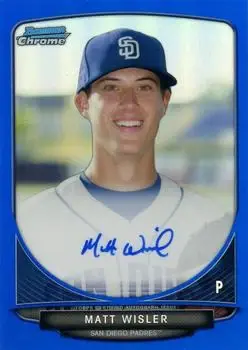 2013 Bowman Chrome - Prospect Autographs Blue Refractor #BCA-MWI - Matt Wisler - San Diego Padres