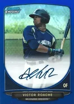 2013 Bowman Chrome - Prospect Autographs Blue Refractor #BCA-VR - Victor Roache - Milwaukee Brewers