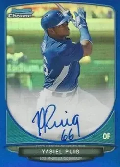 2013 Bowman Chrome - Prospect Autographs Blue Refractor #BCA-YP - Yasiel Puig - Los Angeles Dodgers