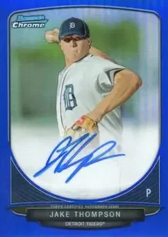2013 Bowman Chrome - Prospect Autographs Blue Refractor #BCP-JT - Jake Thompson - Detroit Tigers