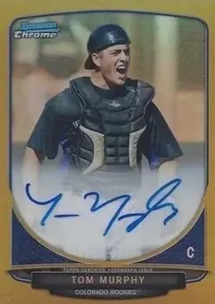 2013 Bowman Chrome - Prospect Autographs Gold Refractor #BCA-TM - Tom Murphy - Colorado Rockies