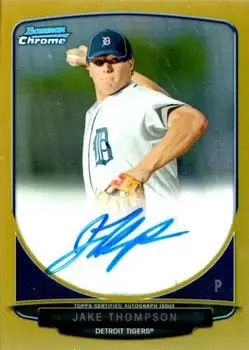 2013 Bowman Chrome - Prospect Autographs Gold Refractor #BCP-JT - Jake Thompson - Detroit Tigers - Front