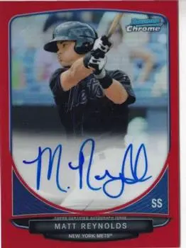 2013 Bowman Chrome - Prospect Autographs Red Refractor #BCA-MR - Matt Reynolds - New York Mets - Front