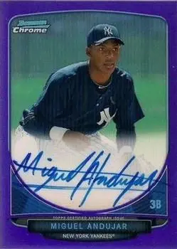 2013 Bowman Chrome - Prospect Autographs Purple Refractor #BCA-MAJ - Miguel Andujar - New York Yankees - Front