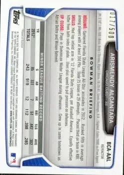 2013 Bowman Chrome - Prospect Autographs Refractor #BCA-AAL - Arismendy Alcantara - Chicago Cubs - Back