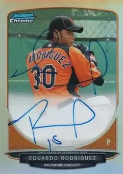 2013 Bowman Chrome - Prospect Autographs Refractor #BCA-ER - Eduardo Rodriguez - Baltimore Orioles