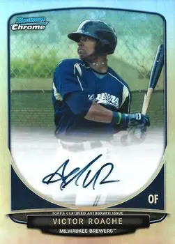 2013 Bowman Chrome - Prospect Autographs Refractor #BCA-VR - Victor Roache - Milwaukee Brewers - Front