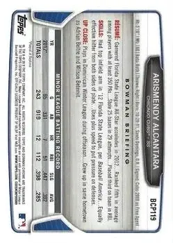 2013 Bowman Chrome - Prospects #BCP119 - Arismendy Alcantara - Chicago Cubs - Back