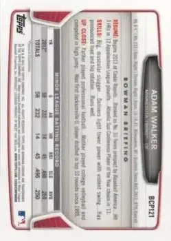 2013 Bowman Chrome - Prospects #BCP121 - Adam Walker - Minnesota Twins - Back