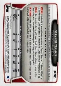2013 Bowman Chrome - Prospects #BCP123 - Stryker Trahan - Arizona Diamondbacks - Back