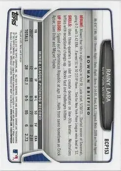 2013 Bowman Chrome - Prospects #BCP153 - Rainy Lara - New York Mets - Back