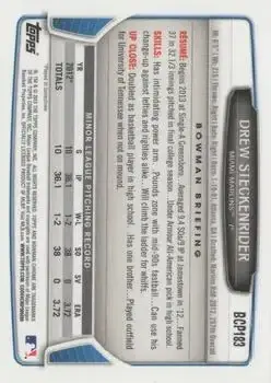 2013 Bowman Chrome - Prospects #BCP183 - Drew Steckenrider - Miami Marlins - Back