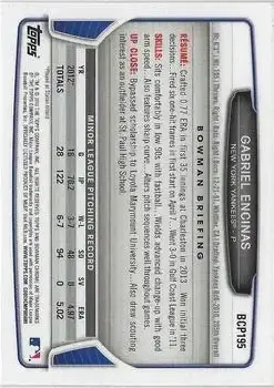 2013 Bowman Chrome - Prospects #BCP195 - Gabriel Encinas - New York Yankees - Back