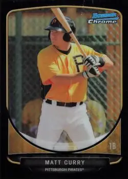 2013 Bowman Chrome - Prospects Black Refractors #BCP163 - Matt Curry - Pittsburgh Pirates - Front