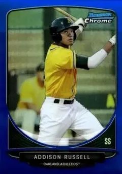 2013 Bowman Chrome - Prospects Blue Refractors #BCP113 - Addison Russell - Oakland Athletics