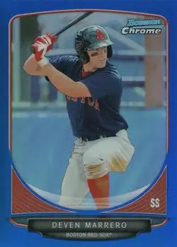 2013 Bowman Chrome - Prospects Blue Refractors #BCP120 - Deven Marrero - Boston Red Sox