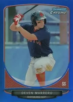 2013 Bowman Chrome - Prospects Blue Refractors #BCP120 - Deven Marrero - Boston Red Sox