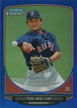 2013 Bowman Chrome - Prospects Blue Refractors #BCP133 - Tzu-Wei Lin - Boston Red Sox - Front