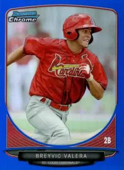 2013 Bowman Chrome - Prospects Blue Refractors #BCP167 - Breyvic Valera - St. Louis Cardinals - Front