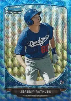 2013 Bowman Chrome - Prospects Blue Wave Refractors #BCP142 - Jeremy Rathjen - Los Angeles Dodgers